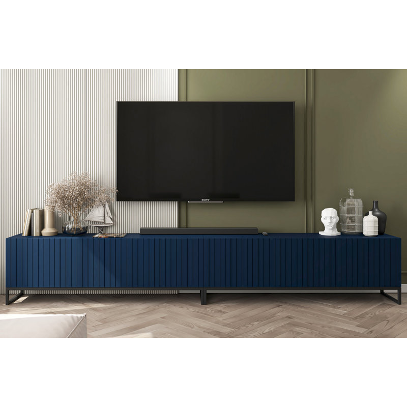 Elpis TV Stand 300 Black with Black Frame, Navy blue