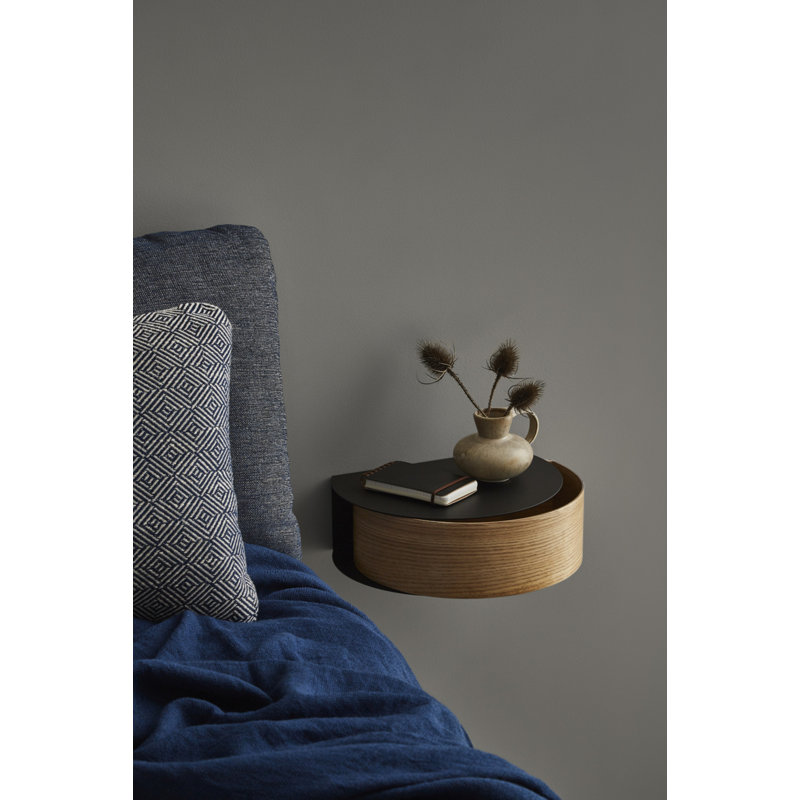 Wallie Wall Drawer, Black/Walnut