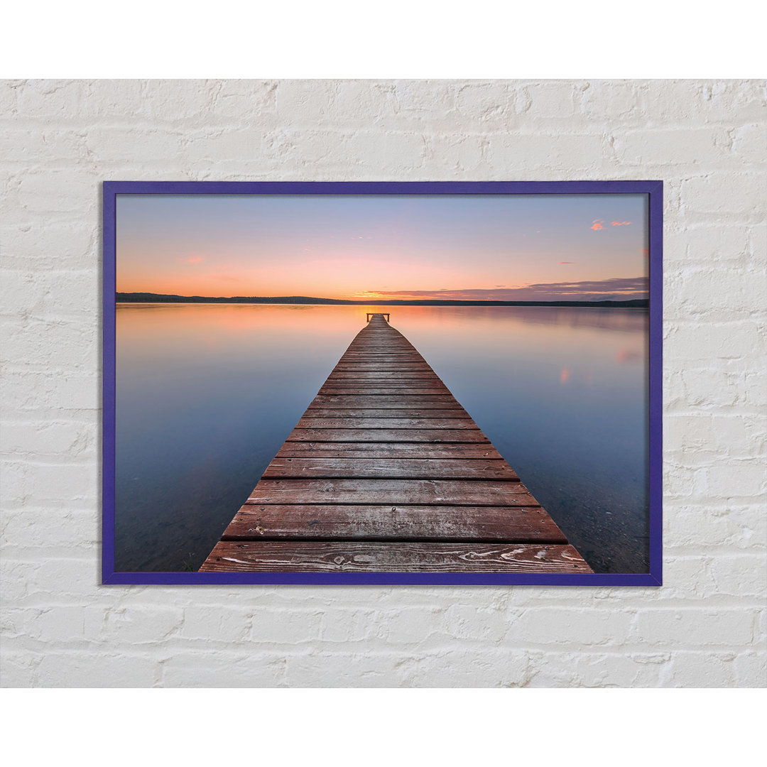 Gerahmtes Poster Tranquil Dock To The Sun