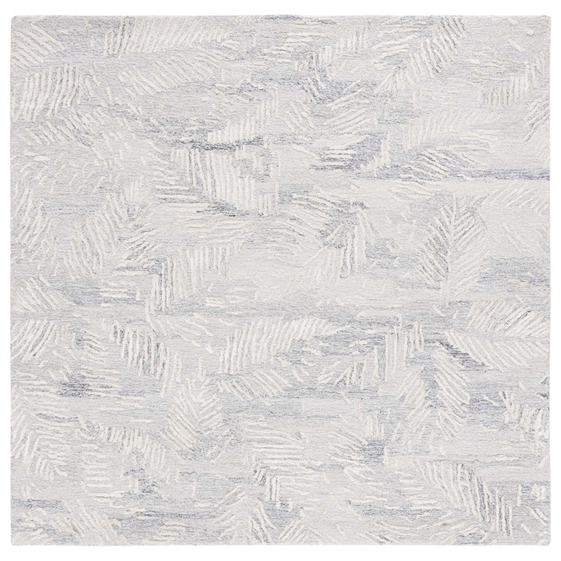 Tapis floral gris / ivoire Willowbrook, Carré 6 pi