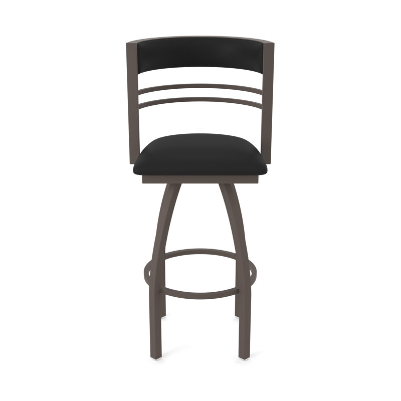 Hunter Swivel Stool, Bronze, Tabouret de bar (siège d'une hauteur de 36 po), Vinyle - Vinyle noir