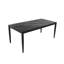 Table de salle à manger d'extérieur en aluminium pour patio moderne, plateau en pierre frittée d'inspiration marbre noir, résistant aux intempéries et à la rouille, peut accueillir six personnes