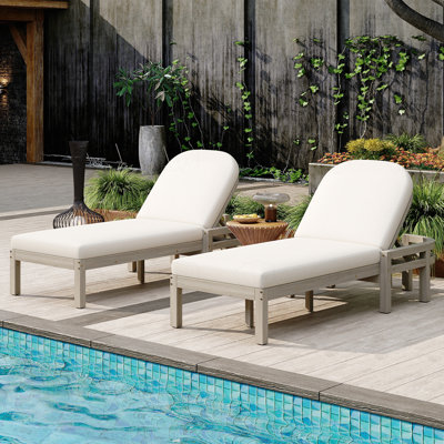 Fauteuil inclinable de qualité supérieure en bois d'acacia avec dossier arqué