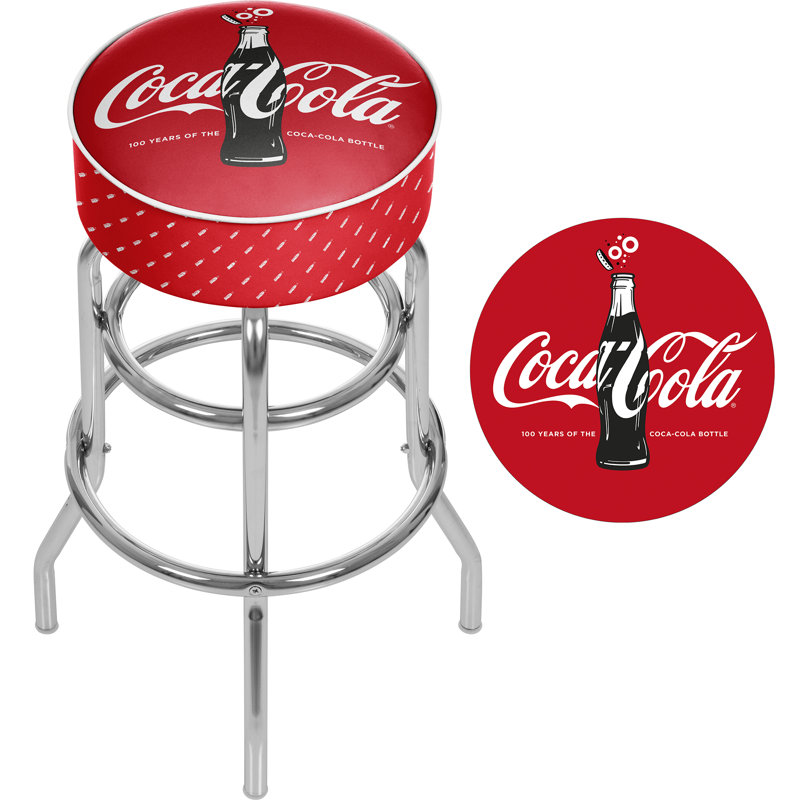 Tabouret tournant 31 "Coca Cola, Rouge / noir