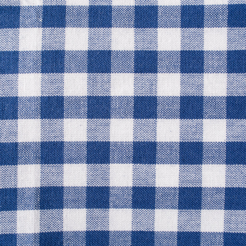 Devia Cotton Gingham Square Napkin, Blue Farm Check