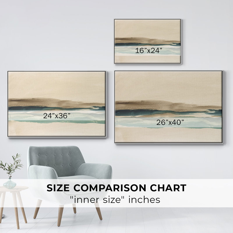 «Layered Horizon I», reproduction d'art sur toile, H 17 po x l 25 po x P 2 po, Blanc