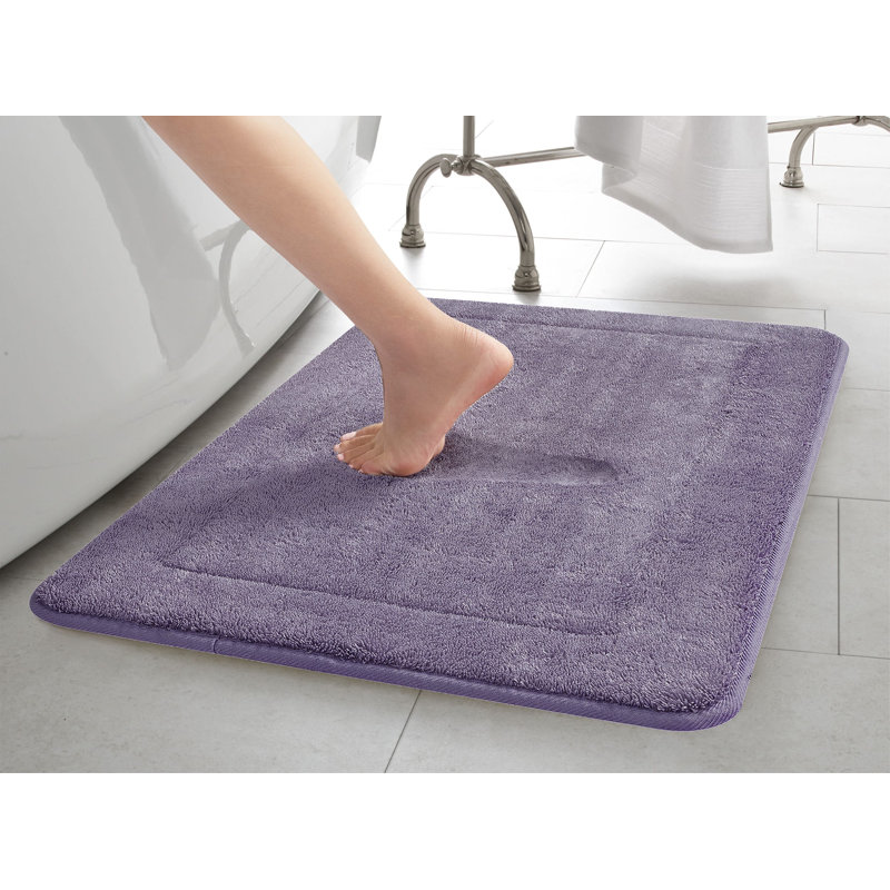 Wisteria Purple Memory Foam Terry Bath Mat 17x24