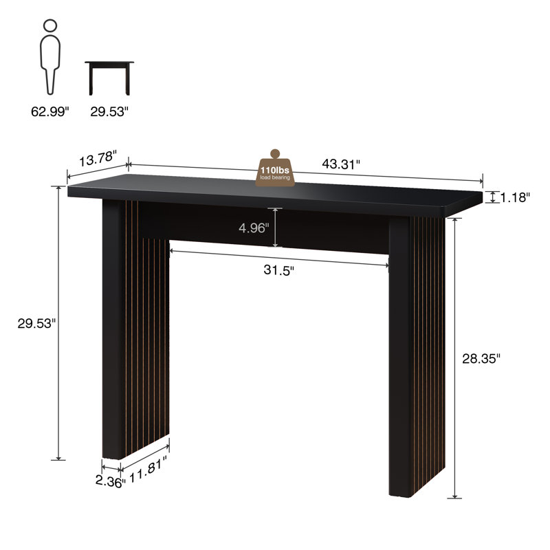 43.31'' Console Table, Black