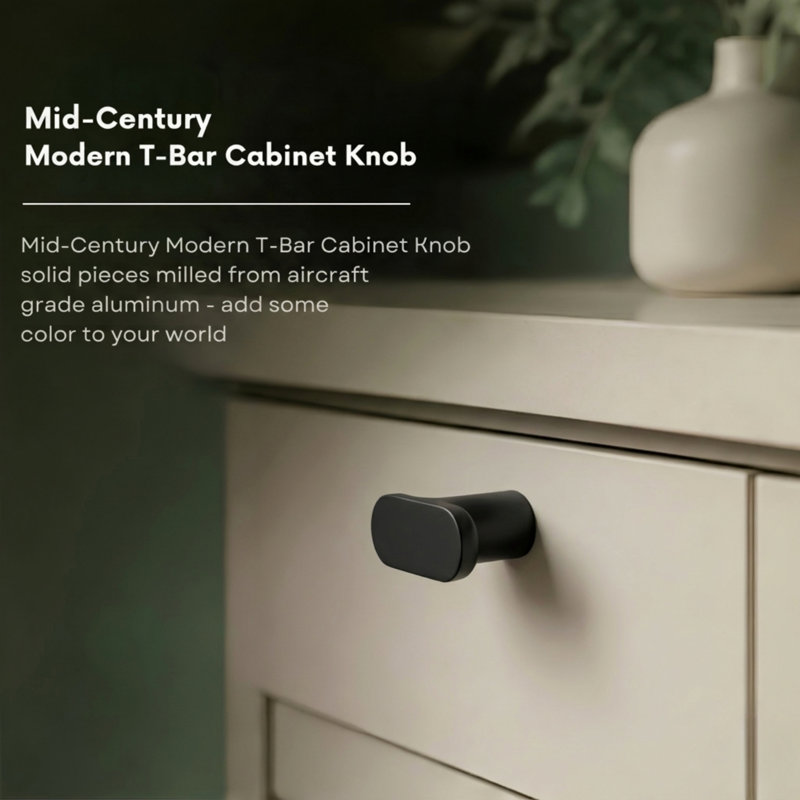 1.75" Oval Knob, Charcoal (Black)