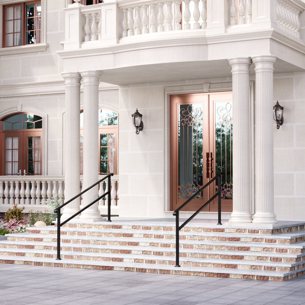 Metaoutdoors Stair Railing Kit Handrail Flexible Outdoor Deck Hand Rail ...