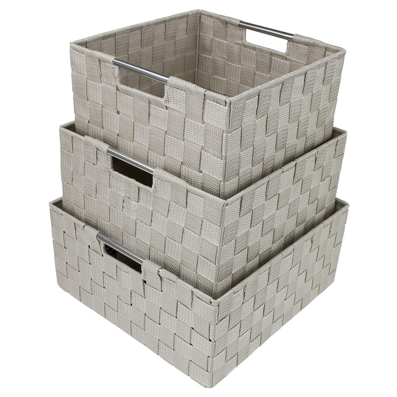 Ensemble de paniers 3 pièces Weave, Beige
