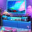 Floating & Floor Tv Stand With Built-in Outlets, Led Lights & Cable Management - 55"/71" Modern Media Console-2007475311-2007475309