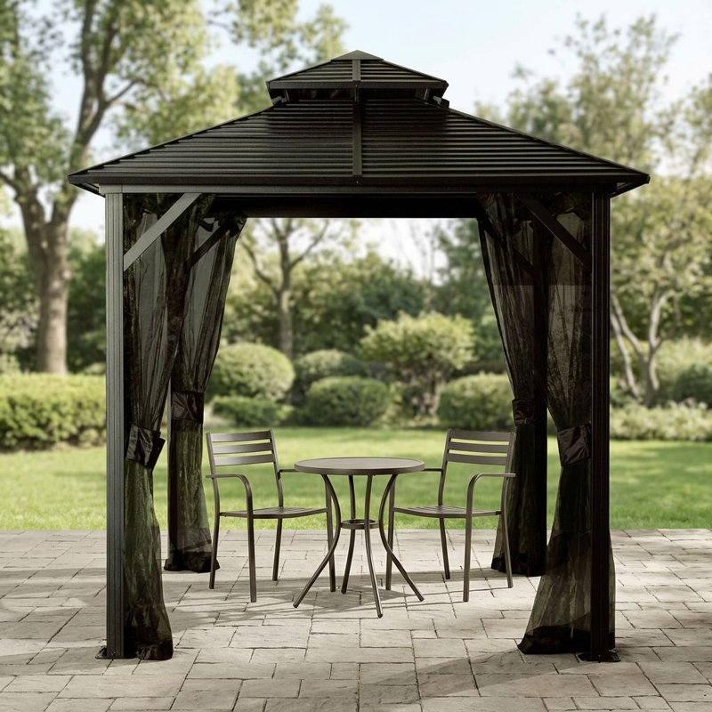 Toit en métal Shefford Gazebo, H 107,09 po x l 95,67 po x P 95,67 po