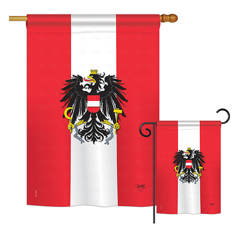 Ensemble de 2 drapeaux en polyester à 2 côtés autriche of the world national