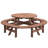 10-12 Seater Round Wooden Picnic Table - Diy Outdoor Table With Built-in Ring Stool, 500-lb Weight Capacity For Patio Garden Backyard