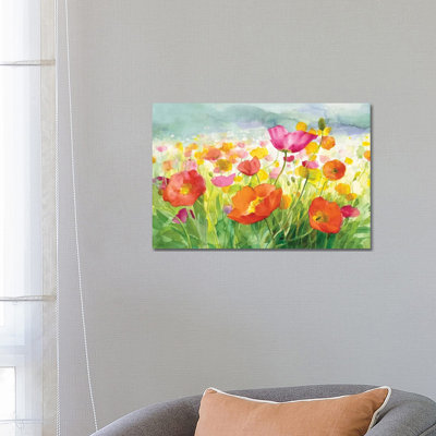 Meadow Poppies by Danhui Nai - Painting on Canvas