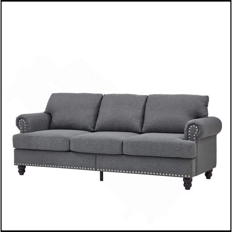 Canapé en tissu rembourré 83 po, Gris