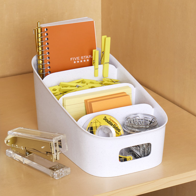 White BPA-Free 4-Tier Kitchen Packet Organizer Bin