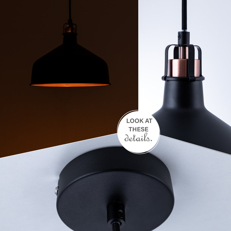 Rebekah 1 - Light Single Pendant, Black/Copper
