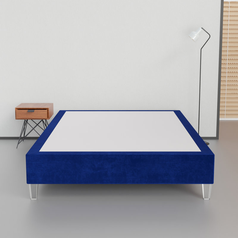 Lit en bois massif Kavi, H 14 po x l 44 po x L 75 po, Bleu