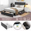 Lit plateforme tapissier avec rangement Arleine-351961688