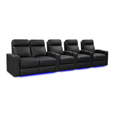 Valencia Piacenza Luxury Edition | Cuir semi-aniline Nappa 20000, inclinaison électrique, soutien lombaire électrique, appui-tête électrique, éclairage à DEL (rangée de 5 causeuses à gauche, onyx)