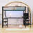 Metal Loft Bed With Open Wardrobe, LED Light, Desk, Charing Station And Storage Stair-116532766-118659724