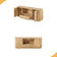 Meuble télé 64 po, buffet arrondi, armoire de rangement, armoire à rayures verticales en bois 64 po