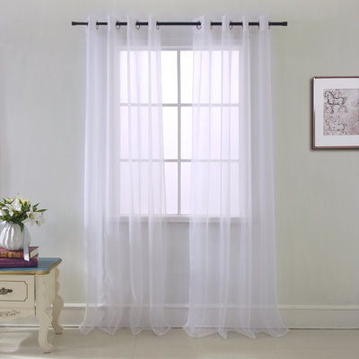 Batavia Voile Solid Sheer Grommet Window Curtain Panel