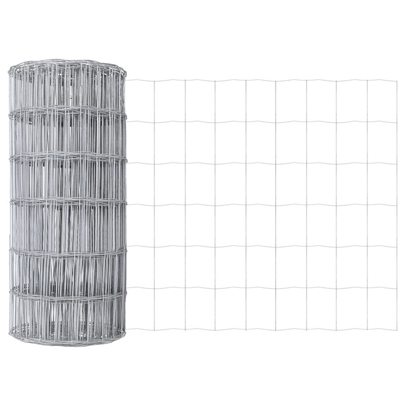 Galvanised Steel Border Fencing, Silver, 40 x 1000 x 0.2 cm