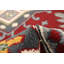 Tapis oriental rouge foncé / ivoire / vert en laine noué à la main-1352628229