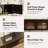 Mid-Century Modern TV Stand with Fluted Wood Panel and 4 Storage Cabinets for Living Room