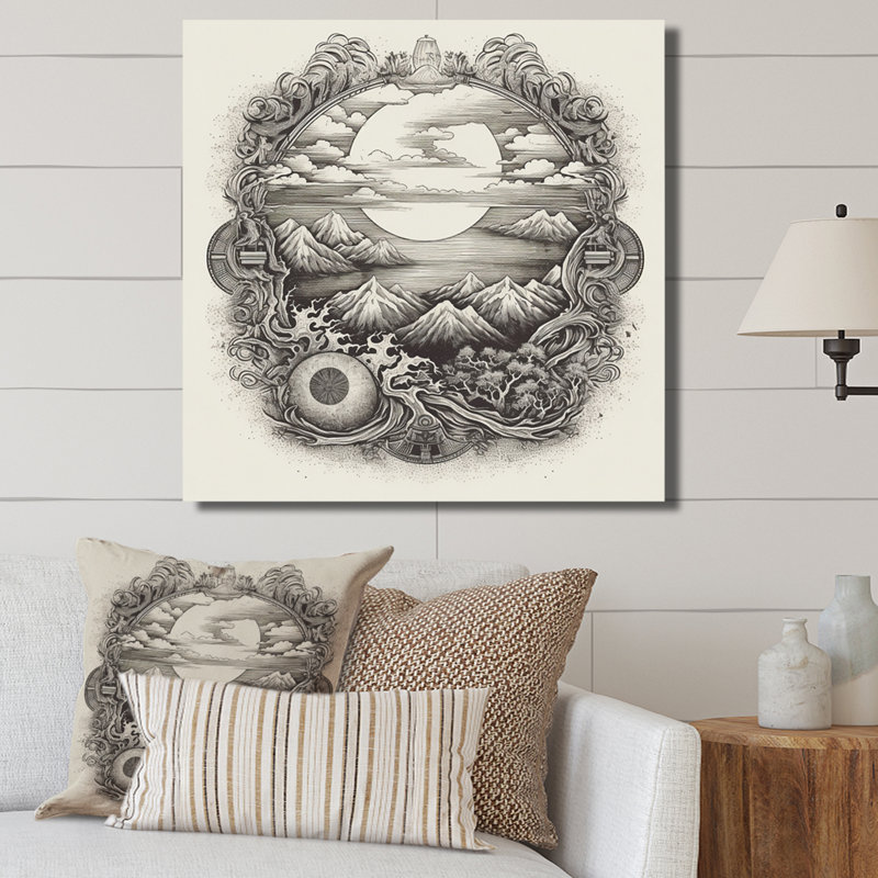 Paysage asiatique intemporel - Impression, Toile tendue, H 30 po x l 30 po x P 1 po