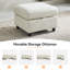 25.6” Wide Square Storage Ottoman Module For Modular Sectional Sofa, Chenille-396195068