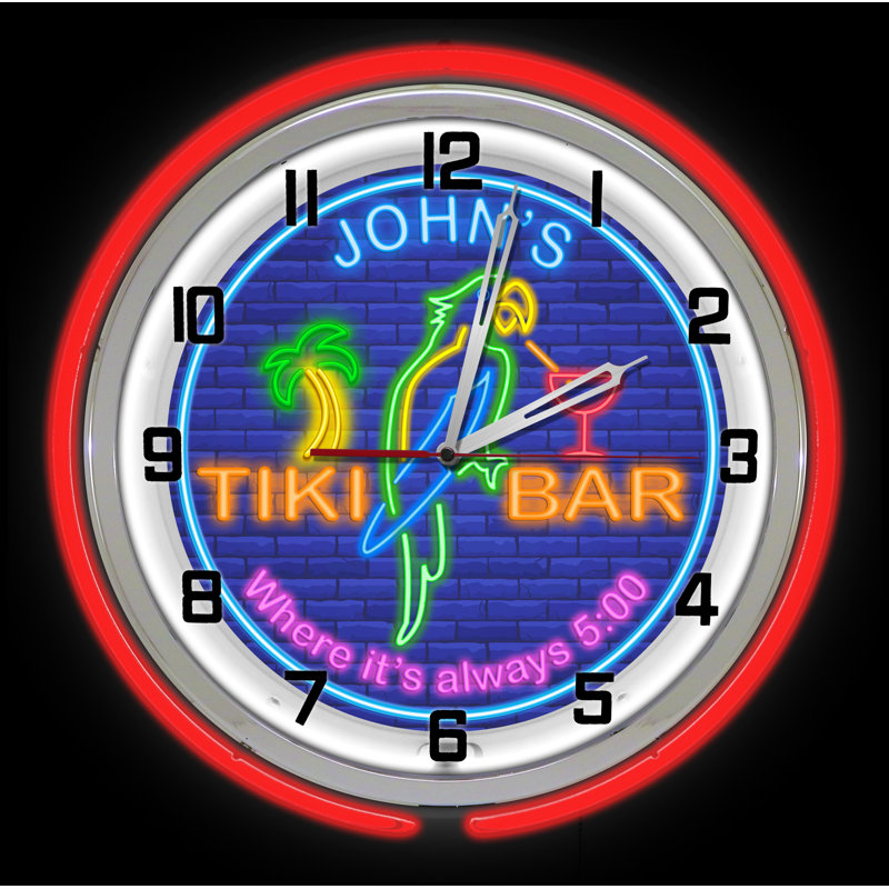 Horloge murale Tiki Bar, Rouge