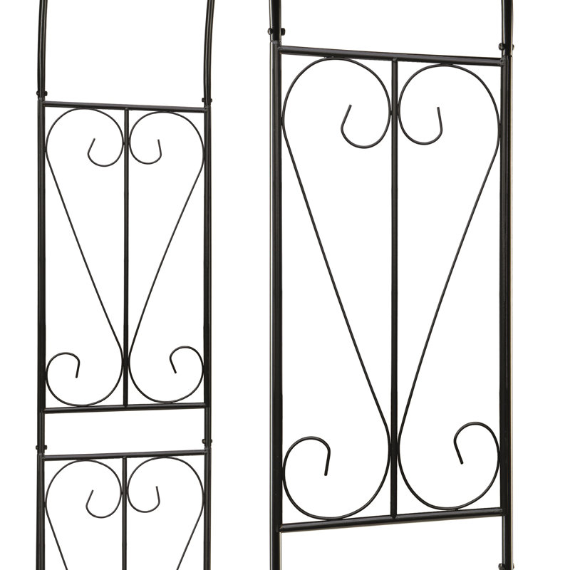 Adaleen 135cm W x 39cm D Metal Arbour in Black