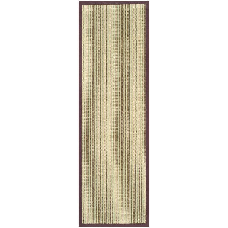 Auckland Striped Sisal Beige/Purple Area Rug