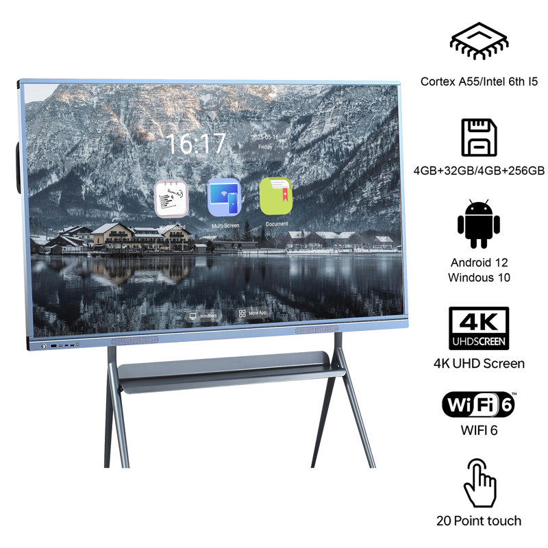 JYXCN Interactive Smart Board , Revolutionize Teaching & Meetings! All-in-One Touch Screen with Dual System & Cloud Sharing - Digital Whiteboard for Office & Education?