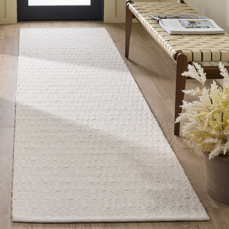 Tapis de couleur unie en coton tissé à la main Vermont, Tapis de couloir 2 pi 3 po x 9 pi