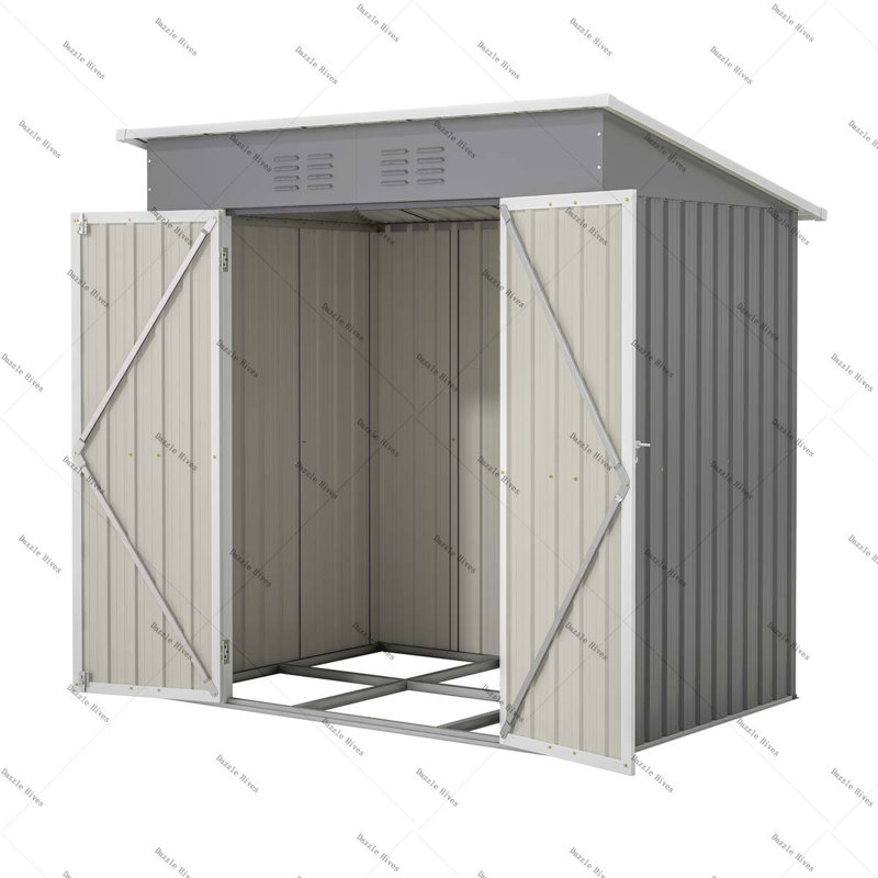 Metal Storage Shed for Garden Tools Lockable Door With Floor Frame
