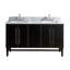 Mason 60" Double Bathroom Vanity with Carrara Marble Top-1354445741-1354445738-1354445737