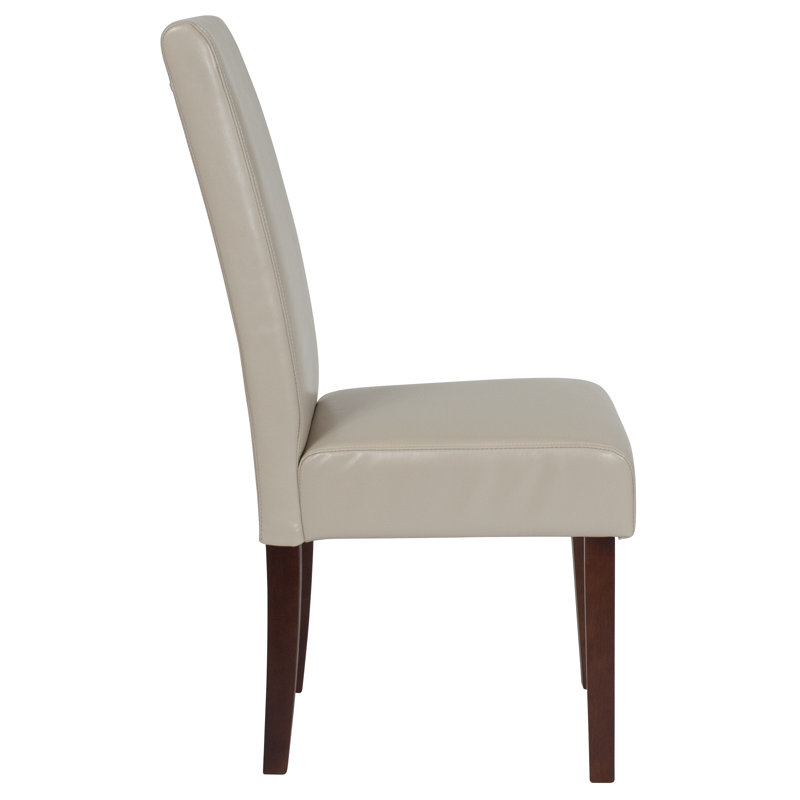 Arruda Upholstered Parsons Chairs-Panel Stitching, Beige, 1