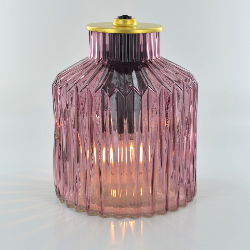 Sandersville Glass Novelty Lamp, Pink