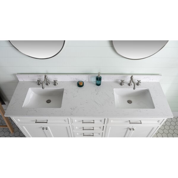 Red Barrel Studio® Mellyna 72'' Double Bathroom Vanity with Stone Top ...