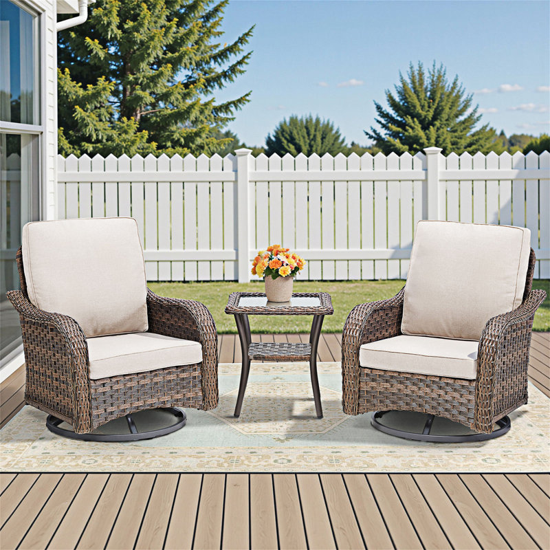 Ensemble de meubles d'extérieur 3 pièces, Beige