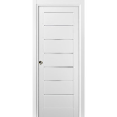 Porte blanche en verre givré Quadro