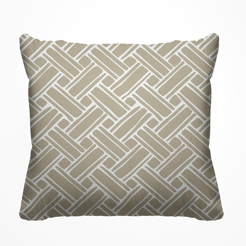 Housse et insert de coussin carré d'extérieur Joise Herringbone, L 15 po x H 15 po, Beige