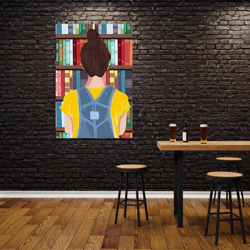 Browsing Library Books Contemporary Architecture Wall Art Print by WallChart Art Studio - Print, 152.4cm H x 101.6cm W