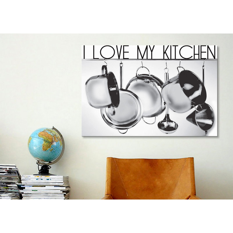 «I Love My Kitchen» par Luz, impression sur toile, H 8 po x l 12 po x P 0,75 po, Toile tendue