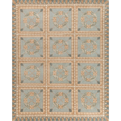 Classic Hand Knotted Wool Geometric Area Rug